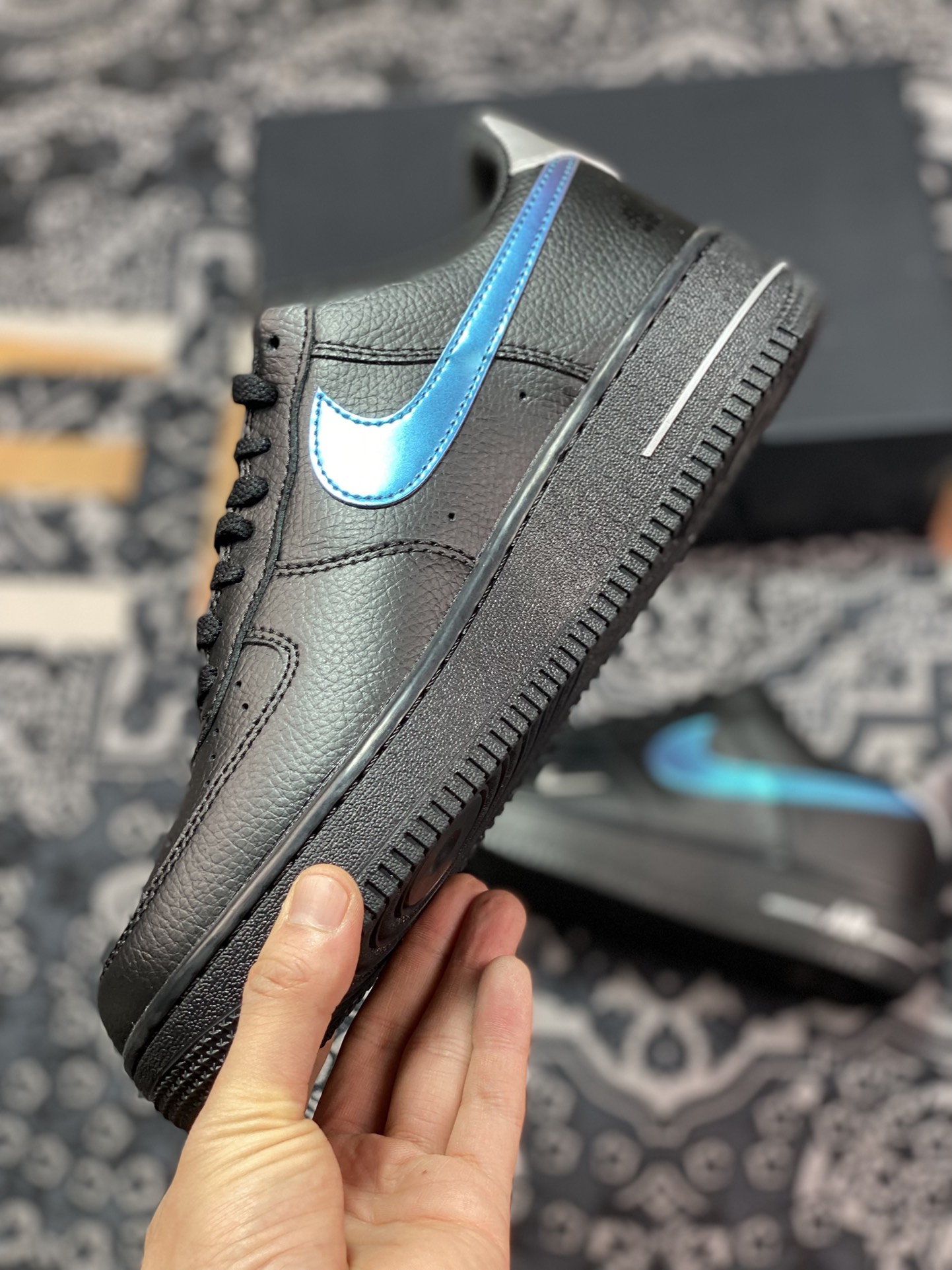 200 Nike Air Force 1’07 Low”Black Blue Lightning”空军一号FD0654-001