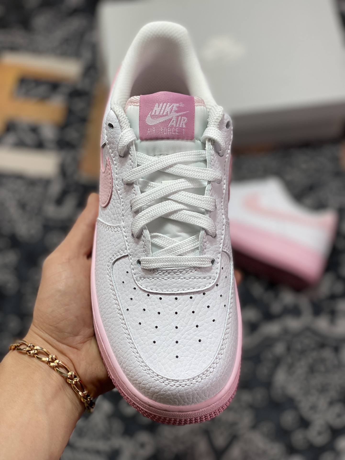 200 Nike Air Force 1'07 Low GS”White Pink Foam Shoes”空军一号皮革白草莓奶霜CT3839-107