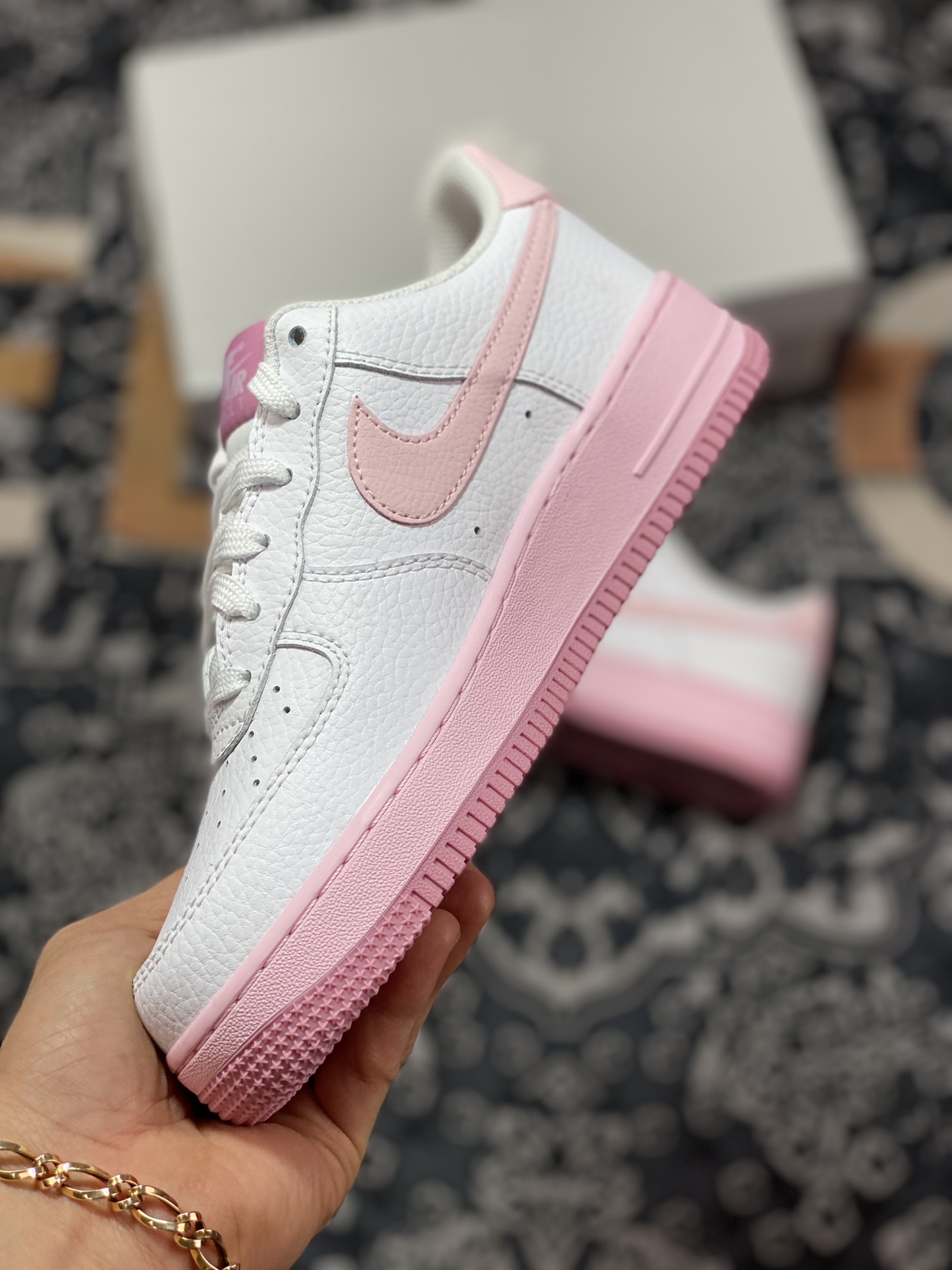 200 Nike Air Force 1'07 Low GS”White Pink Foam Shoes”空军一号皮革白草莓奶霜CT3839-107