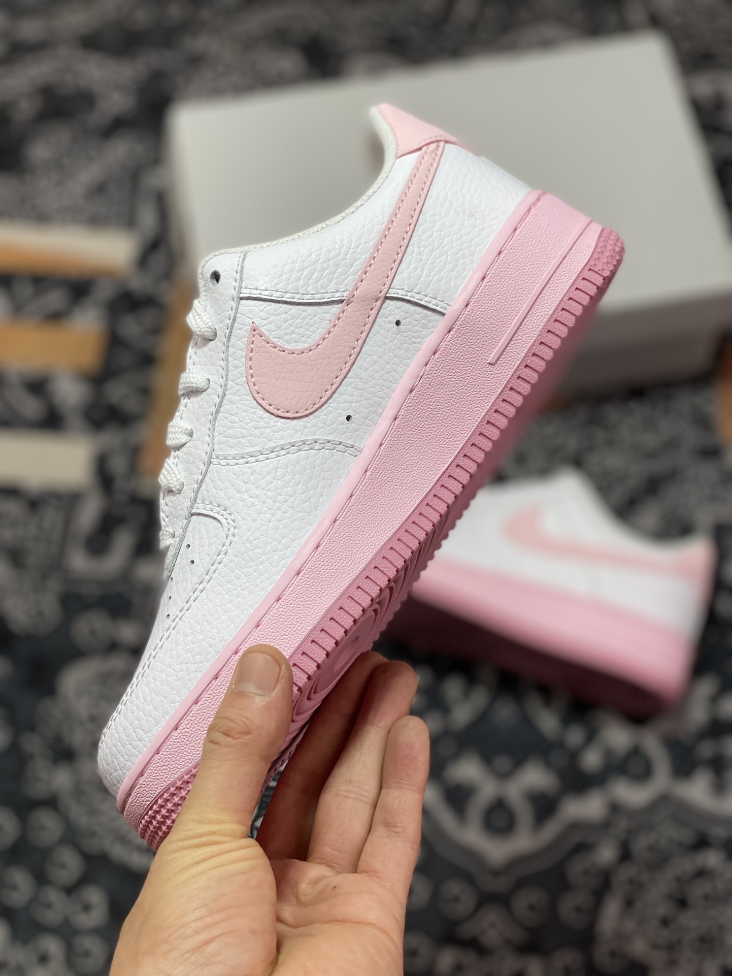 200 Nike Air Force 1'07 Low GS”White Pink Foam Shoes”空军一号皮革白草莓奶霜CT3839-107