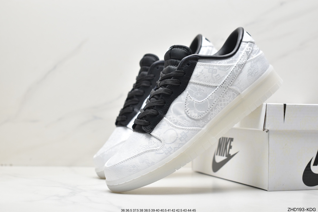 300 Fragment Design x Clot x Nike SB Dunk Low”20th Anniversary/White Silk”扣篮系列低帮FN0315-110