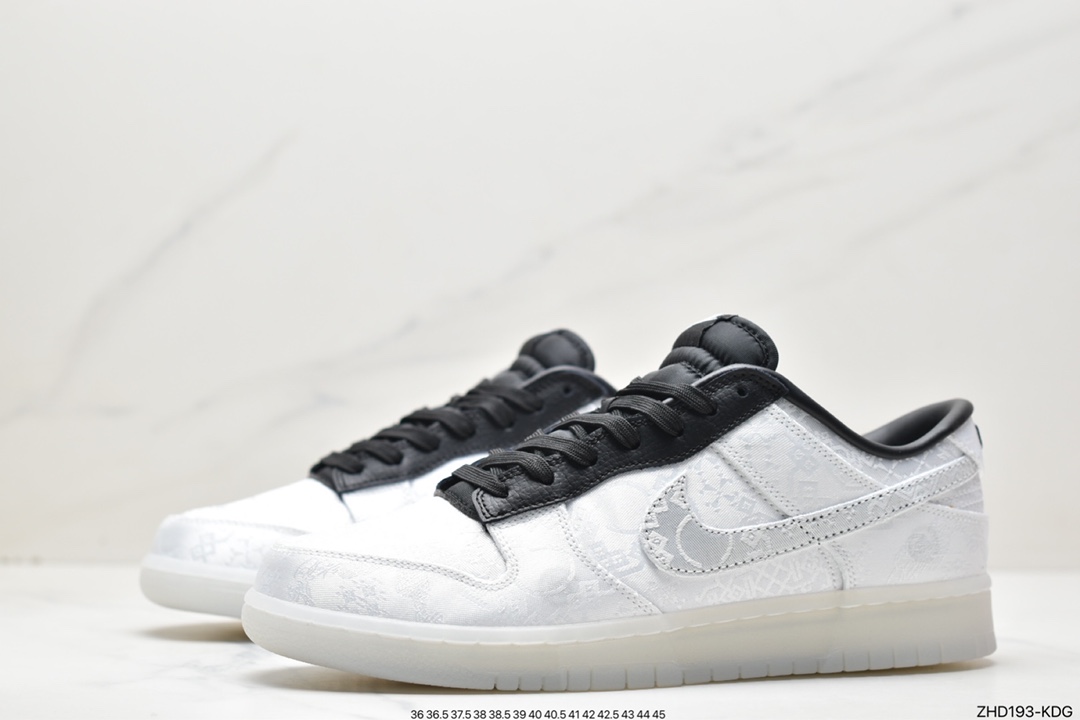 300 Fragment Design x Clot x Nike SB Dunk Low”20th Anniversary/White Silk”扣篮系列低帮FN0315-110
