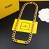 Fendi Jewelry Necklaces & Pendants Same as Original Black Gold Yellow Titanium Steel
