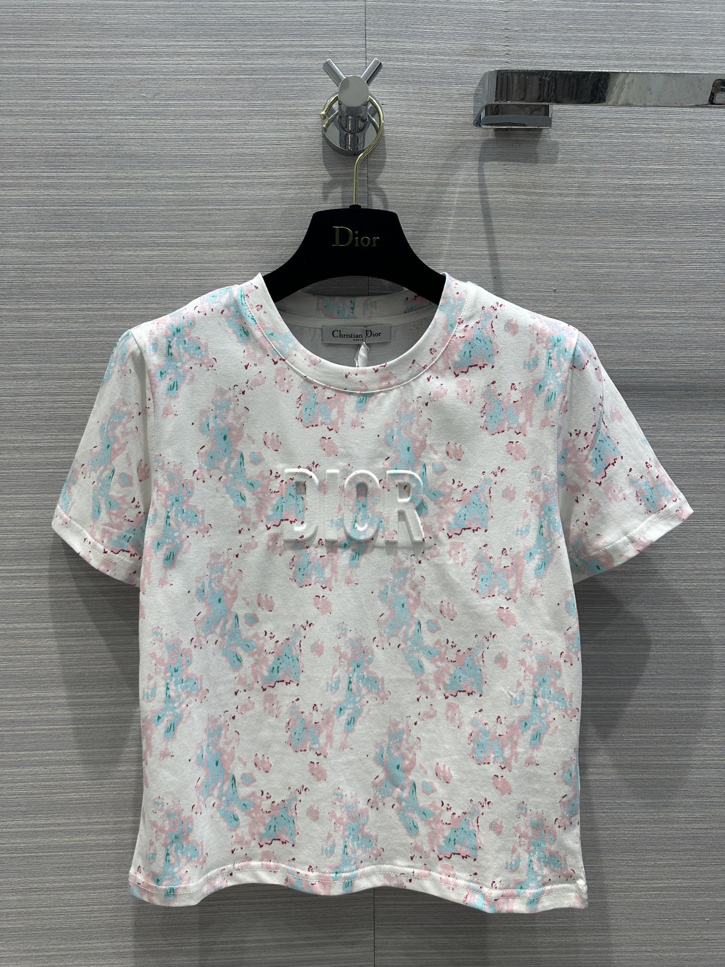 Dior AAA
 Clothing T-Shirt Doodle White Printing Cotton Spring/Summer Collection