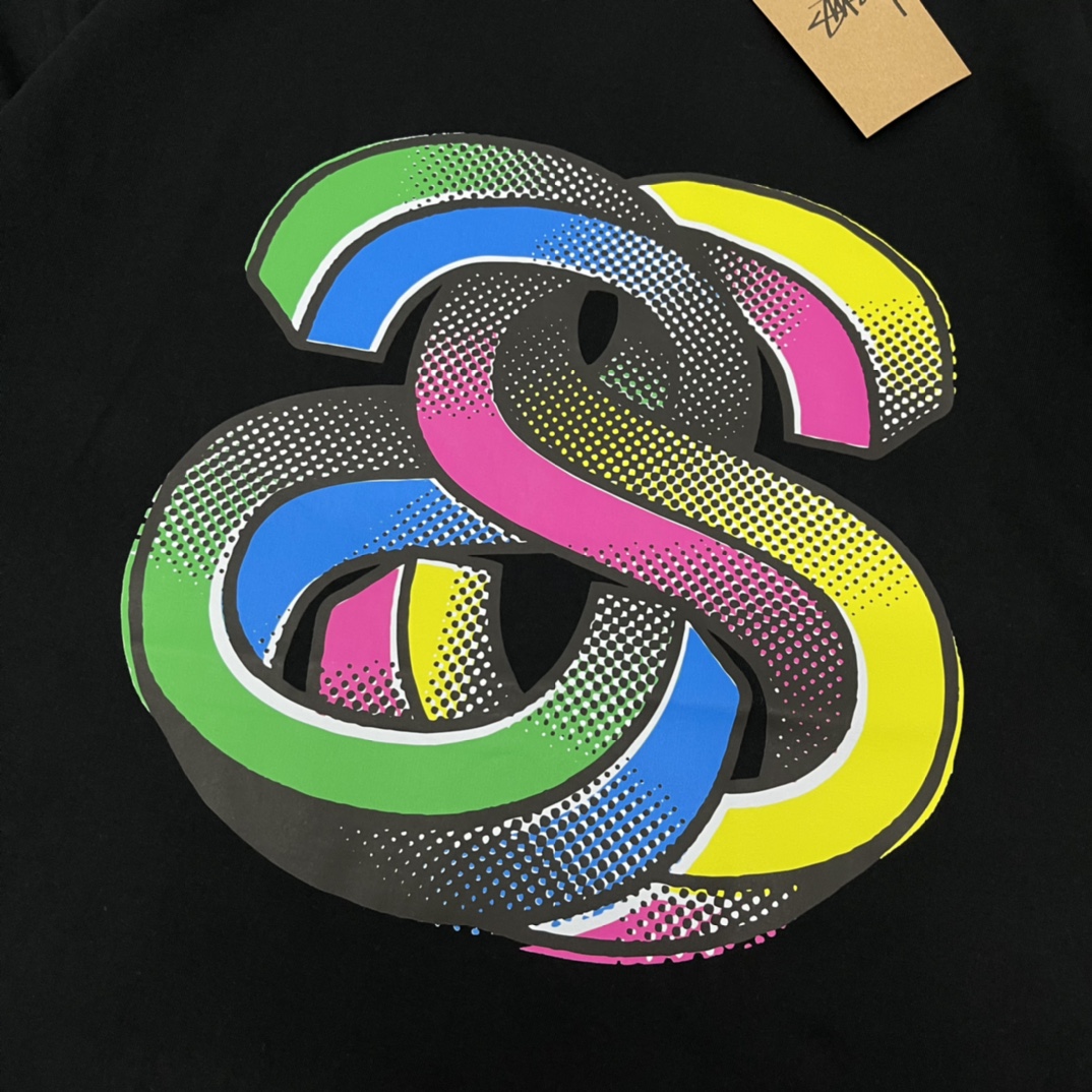 High-quality San 619 Stuscissy T-shirts in Black and White, various sizes available. - 图片 5