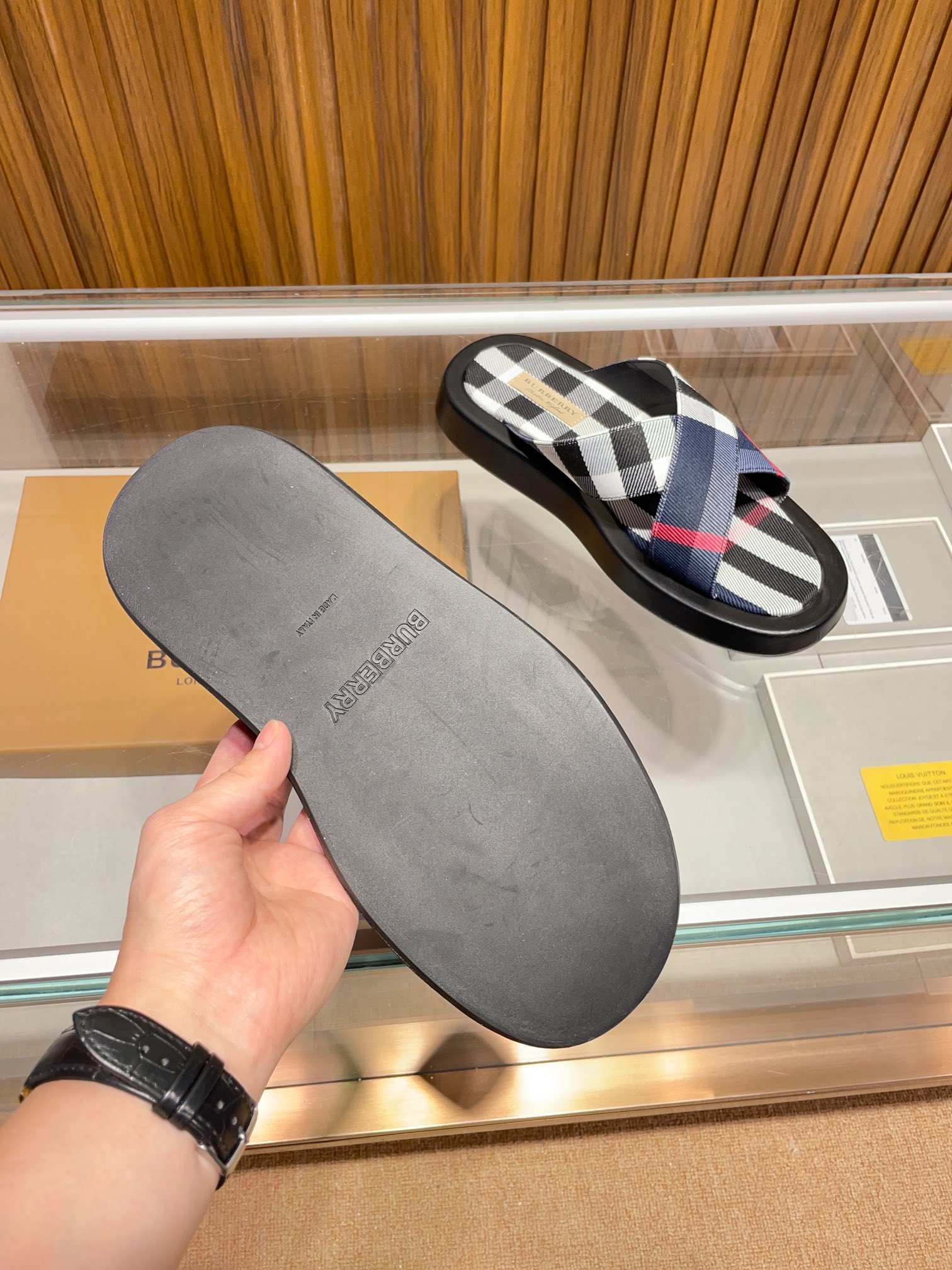 [B familia *] P:.Tamaño: 38 a 45.Burberry zapatillas de los hombres clásicos, boutique de gama alta,