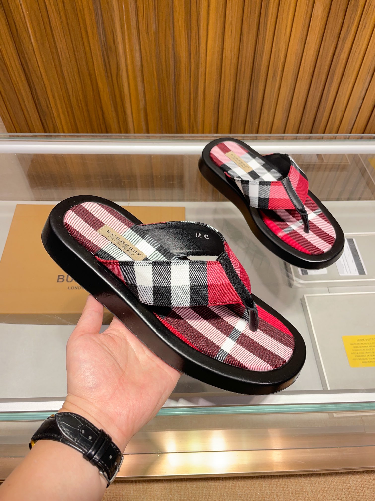 [B familia *] P:.Tamaño: 38 a 45.Burberry zapatillas de los hombres clásicos, boutique de gama alta,