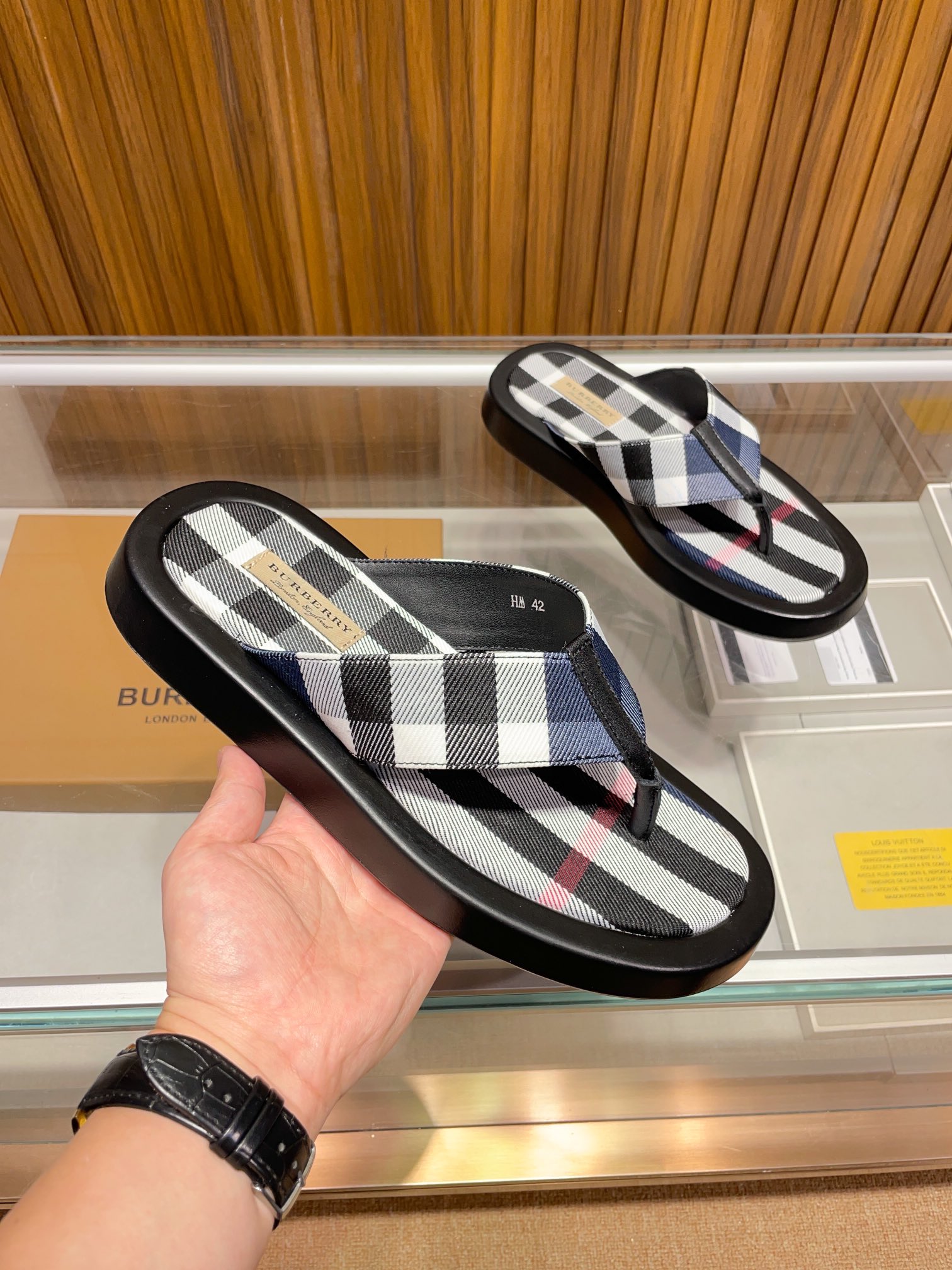 [B familia *] P:.Tamaño: 38 a 45.Burberry zapatillas de los hombres clásicos, boutique de gama alta,