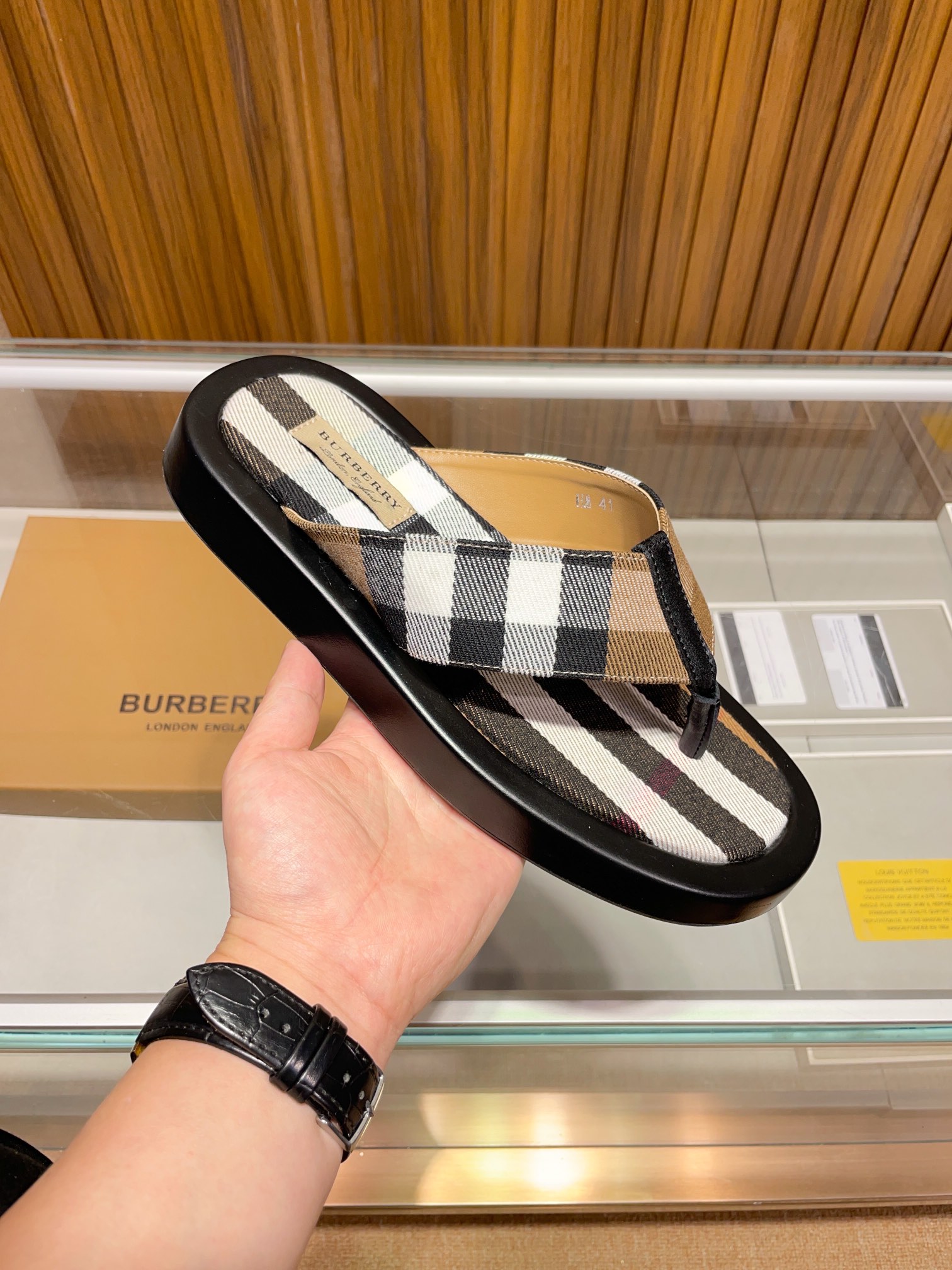 [B familia *] P:.Tamaño: 38 a 45.Burberry zapatillas de los hombres clásicos, boutique de gama alta,