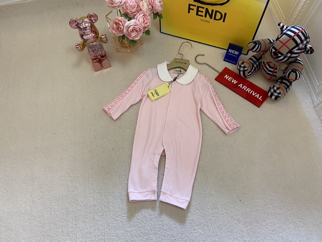 Fendi Odzież Odzież dziecięca Onesies Niebieski Ciemny niebieski Różowy Dzieci Dziewczyna Bawełna Długi rękaw