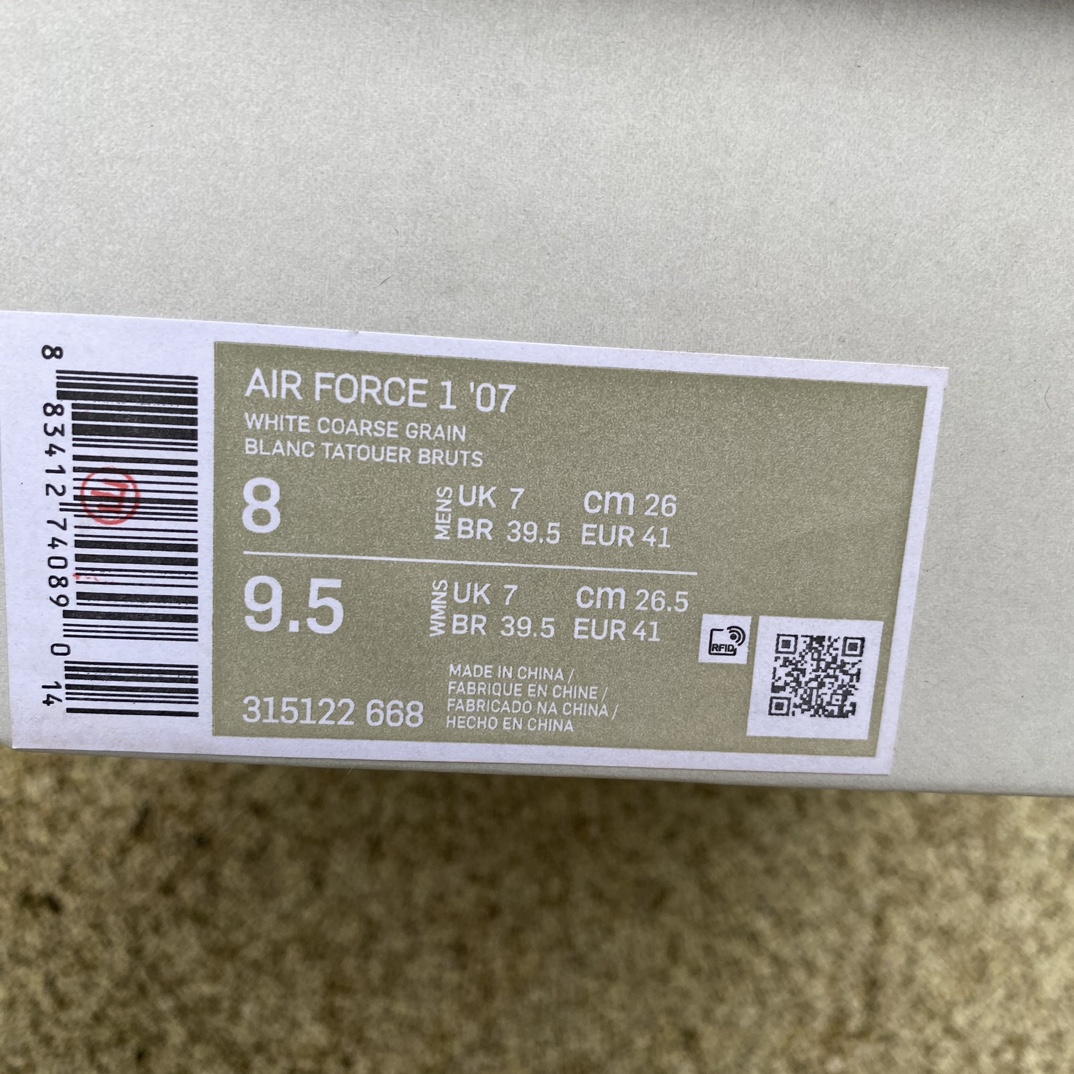 AF1白粉low尺码36-45Nik