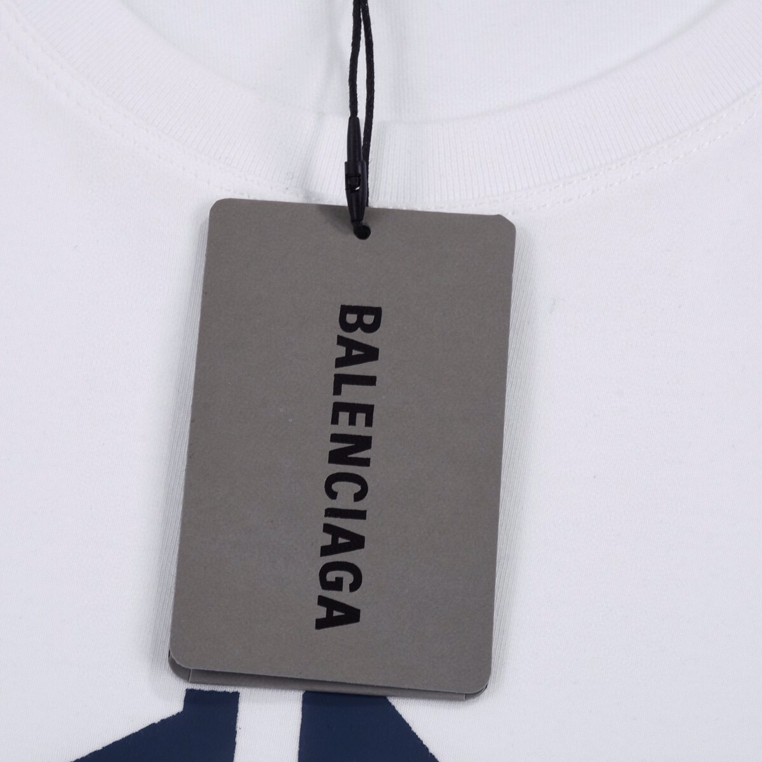 上新160 BALENCIAGA 巴黎世家23Fw夏季新款黄胶带字母印花短袖