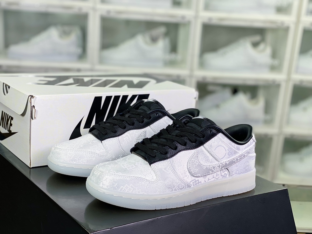 Fragment Design x Clot x [Nike] SB Dunk Low ”20th Anniversary/White Silk” dunk series FN0315-110