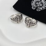 Chrome Hearts Jewelry Ring- Grey Set With Diamonds Unisex Vintage