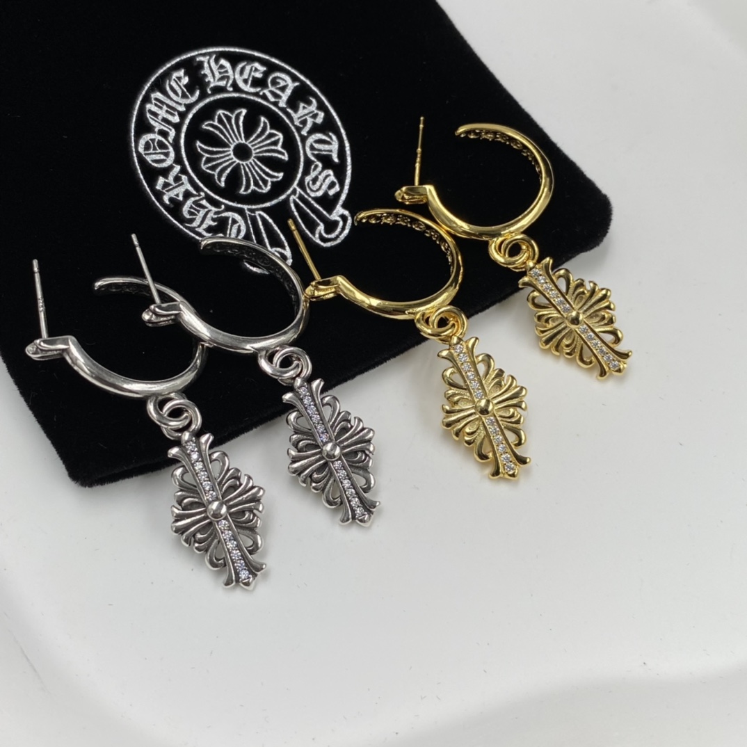 NO:103881,Croco earrings, Croco earrings, chrome hearts19860909克罗心耳钉,克罗心耳钉,chrome hearts,Jewelry