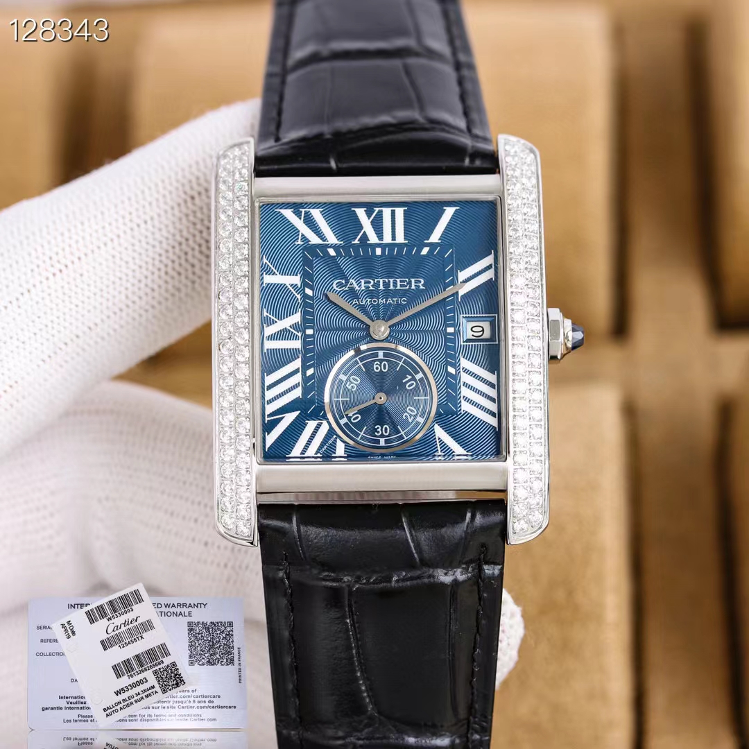 NO:726502,【UR】Cartier Tank Classic (Andy Lau Series) ~ The top version on the market!  The only original mold opening in the market, a one-to-one reproduction of the authentic product, the thinnest on the market and the best feel, 'instant sale' of all versions on the market, the final version of Andy Lau's same British tank series, square men's watch, original 1904MC automatic mechanical movement, watch diameter: 34mmX44mm, using original baked steel  The blue hands make the hands uniform in color and never change color. Each movement balance wheel has a different engraved exclusive code, double-sided sapphire crystal glass, deep waterproof meters, and imported Italian cowhide to continuously improve the replica effect. Be sure to look for the original grilled steel blue hands of this top version, and the engraved code under the independent balance wheel!  Please look for the exclusive highest quality,cartier,cowhide19860909【UR】卡地亚坦克经典款（刘德华系列）～市面最顶级版! 市场唯一原装开模,一比一复刻正品,做到市面最薄手感最佳,“秒杀”市面所有版本,刘德华同款英式坦克系列终级版本,方形男士手表,原版1904MC自动机械机芯,表径:34mmX44mm,使用原版烤钢蓝表针,使表针色泽均匀永不变色,每个机芯摆轮下面都不同雕刻专属编码,双面蓝宝石水晶玻璃,深度防水米,进口意大利牛皮,不断提高复刻效果,要认准此顶级版本的独创烤钢蓝表针,和独立摆轮下的雕刻编码！请认准独家最高品质,,cartier,cowhide,Watch
