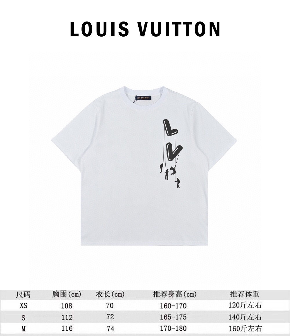 170 Louis Vuitton/路易威登 21ss 黑白LOGO伞兵短袖