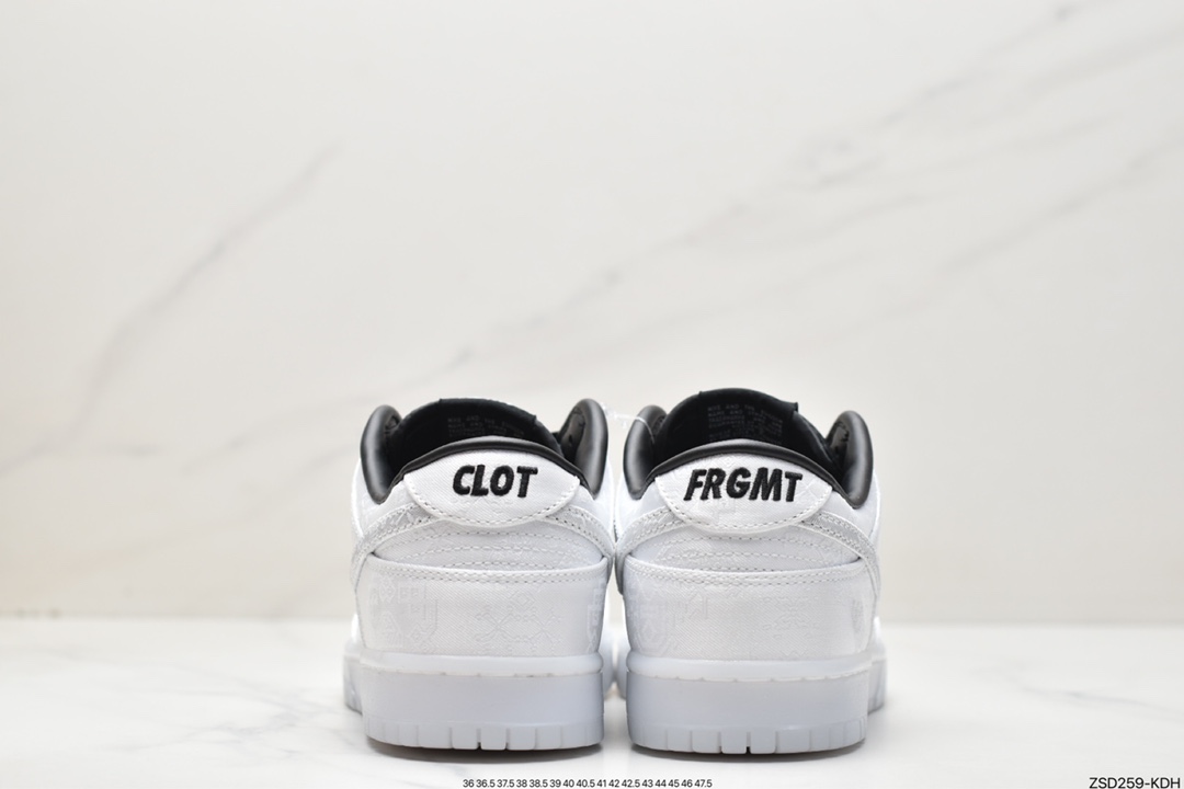 Fragment Design x Clot x Nike SB Dunk Low ”20th Anniversary/White Silk” dunk series low to help FN0315-100