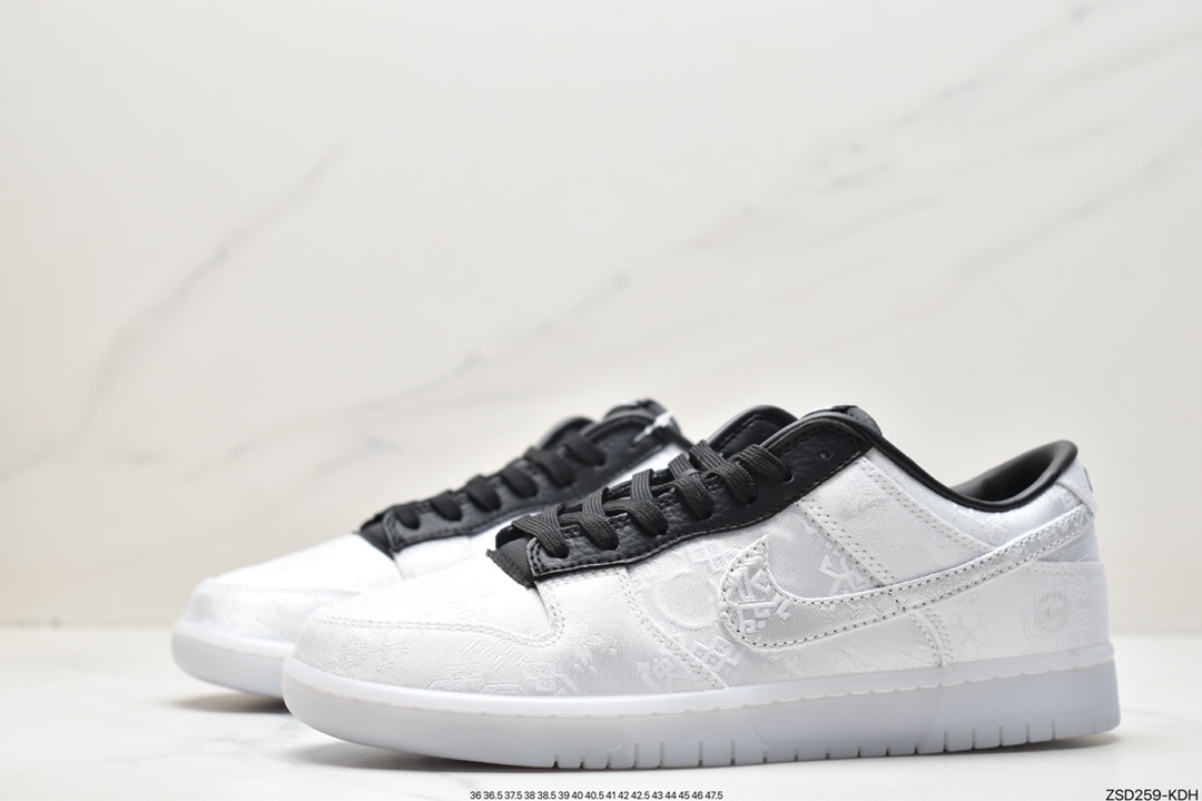 Fragment Design x Clot x Nike SB Dunk Low ”20th Anniversary/White Silk” dunk series low to help FN0315-100