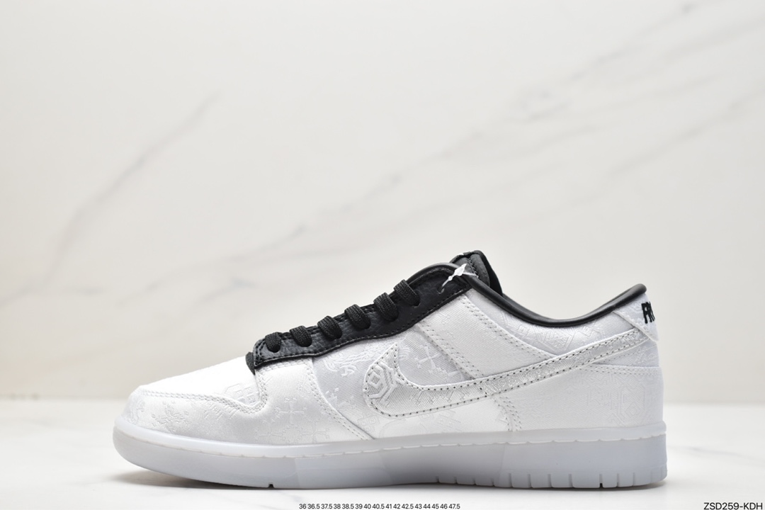 Fragment Design x Clot x Nike SB Dunk Low ”20th Anniversary/White Silk” dunk series low to help FN0315-100