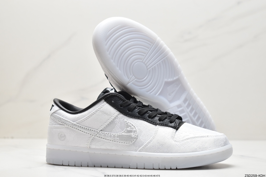 Fragment Design x Clot x Nike SB Dunk Low ”20th Anniversary/White Silk” dunk series low to help FN0315-100