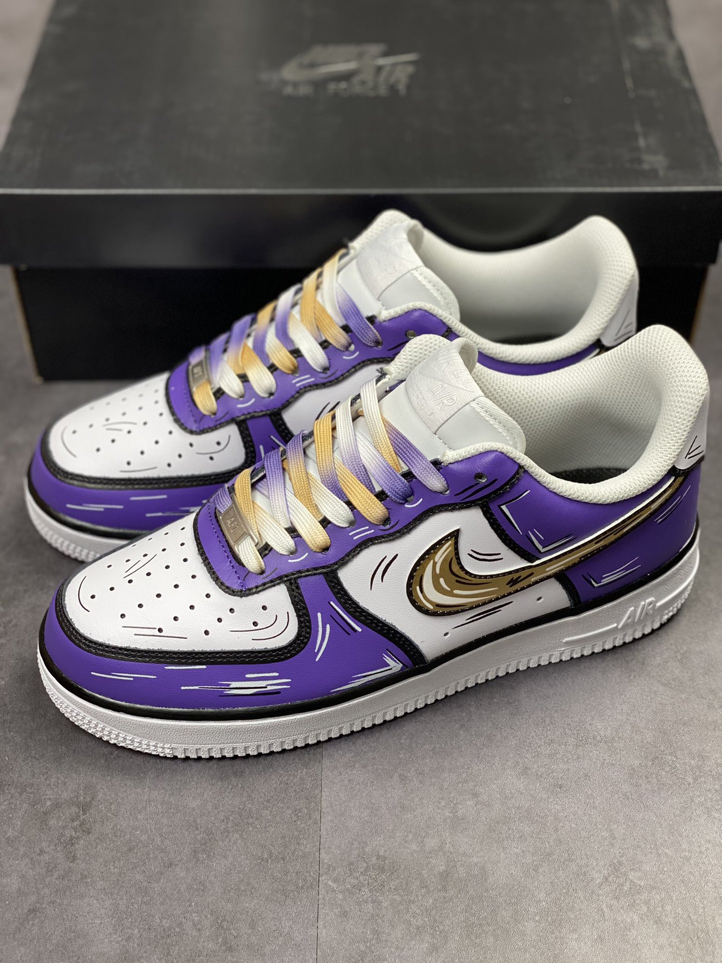 250 Nike Air Force 1 Low 07 二次元涂鸦白紫 CW2288-216