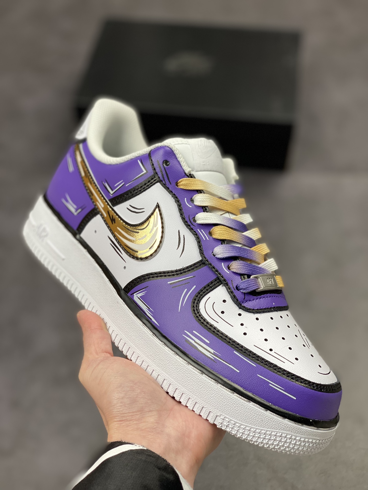 250 Nike Air Force 1 Low 07 二次元涂鸦白紫 CW2288-216