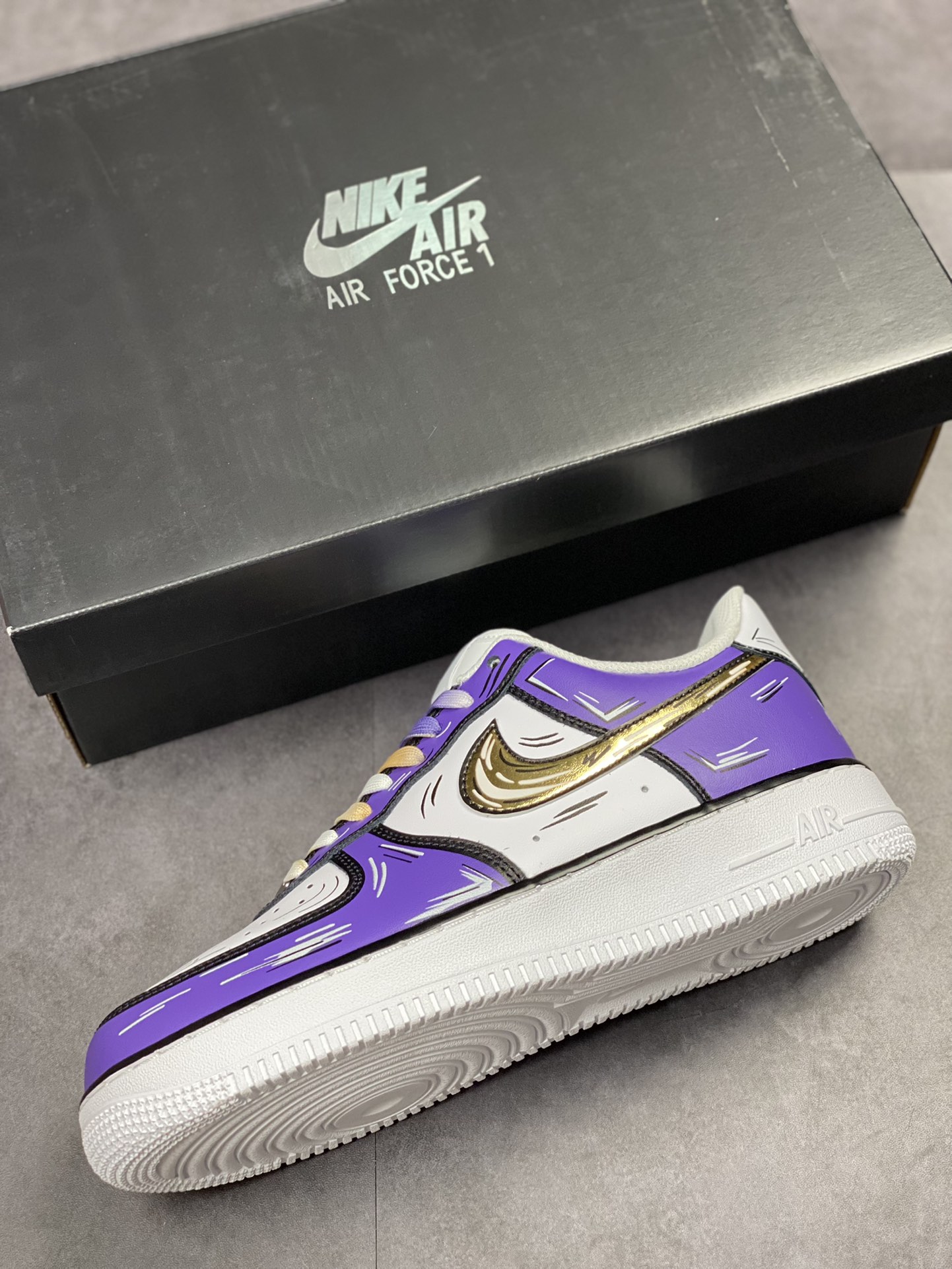 250 Nike Air Force 1 Low 07 二次元涂鸦白紫 CW2288-216