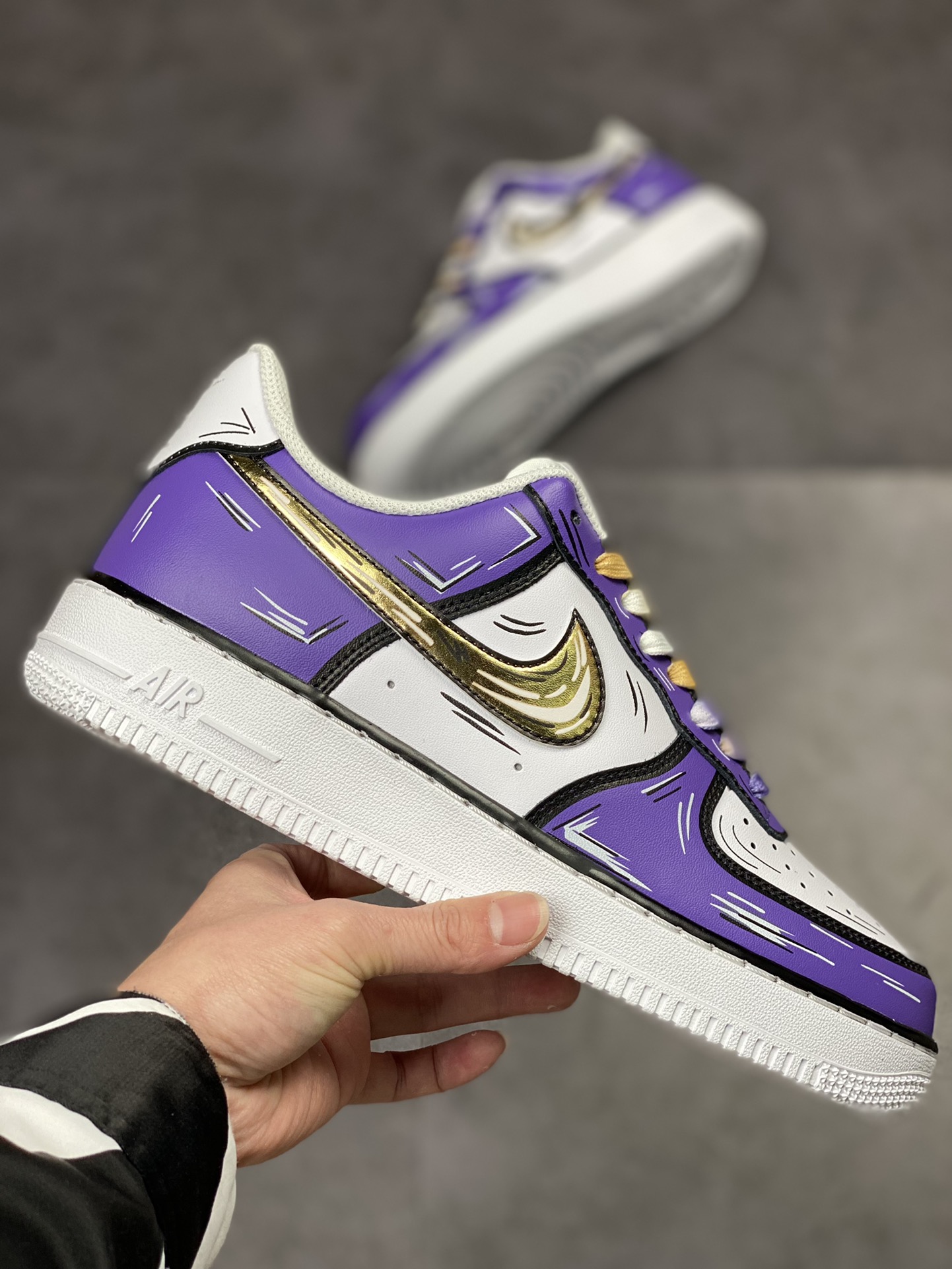 250 Nike Air Force 1 Low 07 二次元涂鸦白紫 CW2288-216