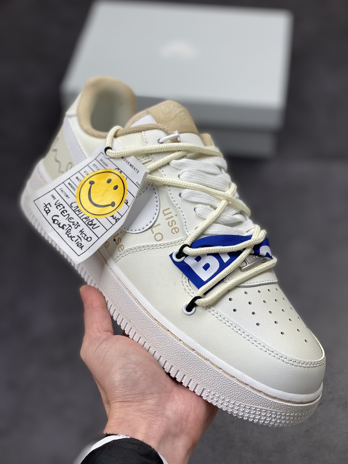 230 Nike Air Force 1 Low 07 笑脸米白蓝CW2288-111