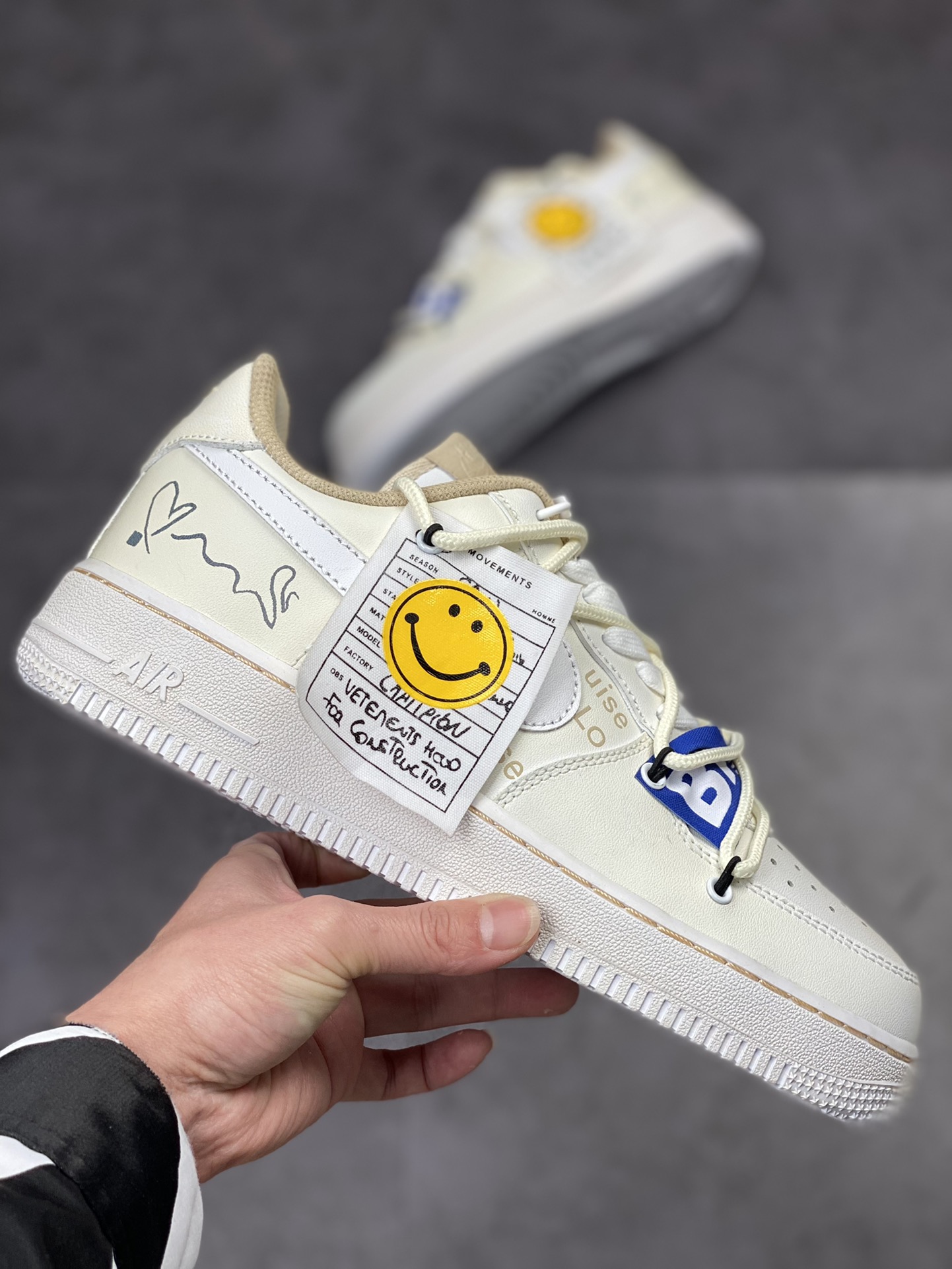 230 Nike Air Force 1 Low 07 笑脸米白蓝CW2288-111