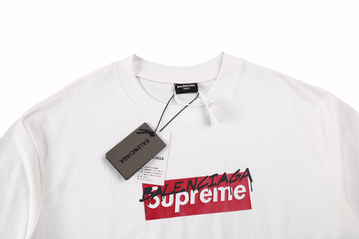 170 balenciaga联名supreme 涂鸦logo短袖 原版印花一比一复刻