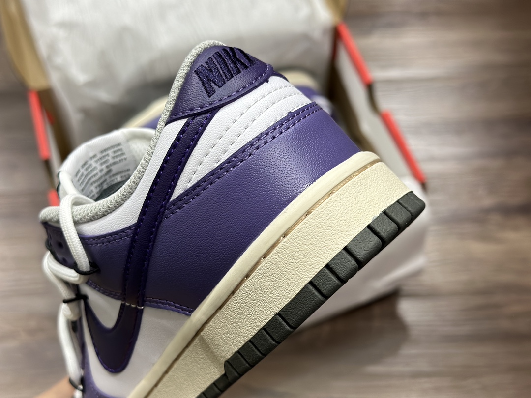 260 NIKE SB Dunk Low 绑带 白紫低帮 休闲运动鞋 FD9762-061