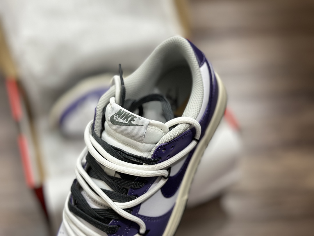 260 NIKE SB Dunk Low 绑带 白紫低帮 休闲运动鞋 FD9762-061