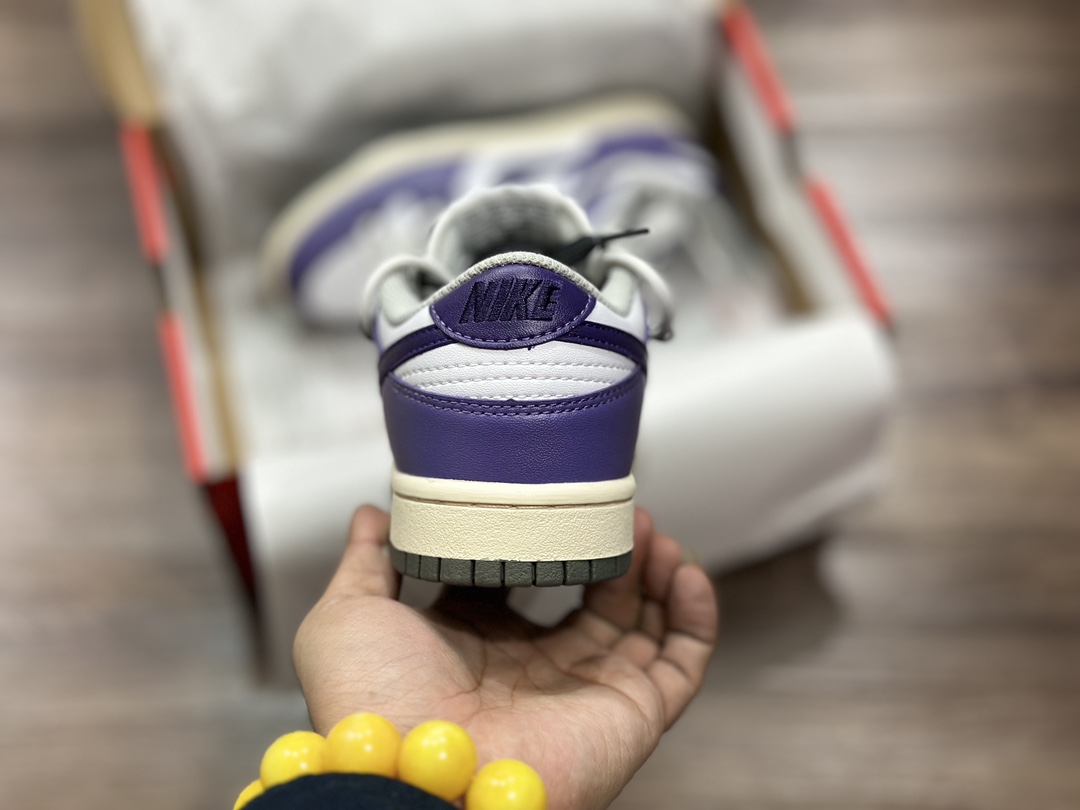260 NIKE SB Dunk Low 绑带 白紫低帮 休闲运动鞋 FD9762-061