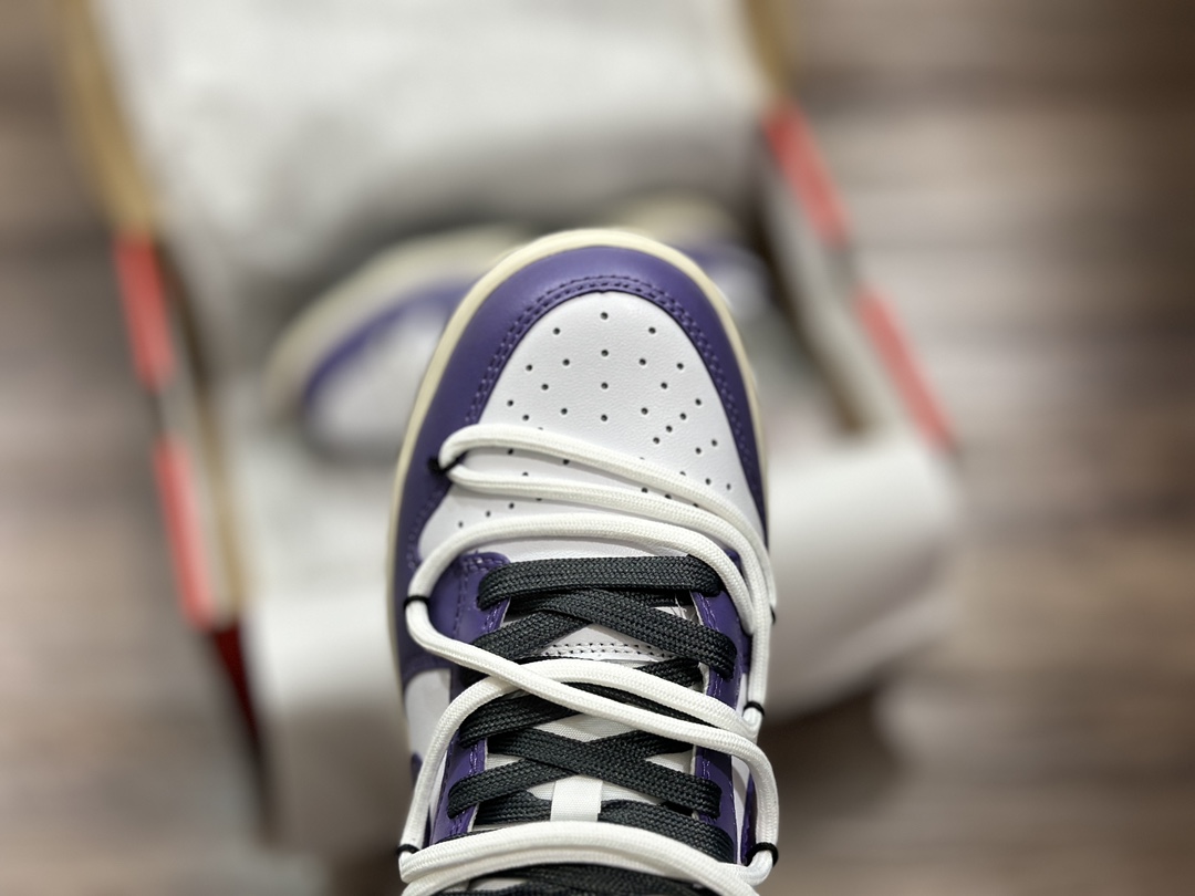 260 NIKE SB Dunk Low 绑带 白紫低帮 休闲运动鞋 FD9762-061