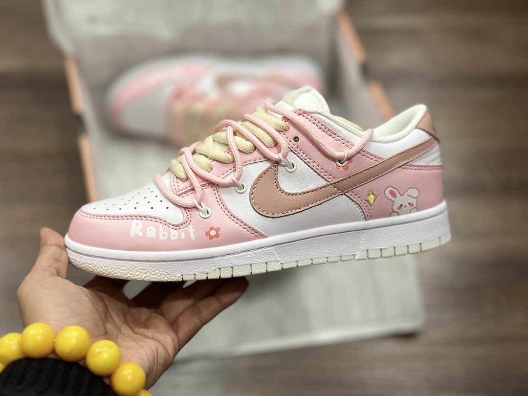 260 NIKE SB Dunk Low 绑带 白粉低帮 休闲运动鞋 DH9765-100