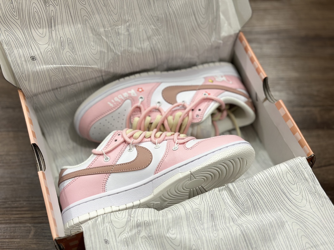 260 NIKE SB Dunk Low 绑带 白粉低帮 休闲运动鞋 DH9765-100
