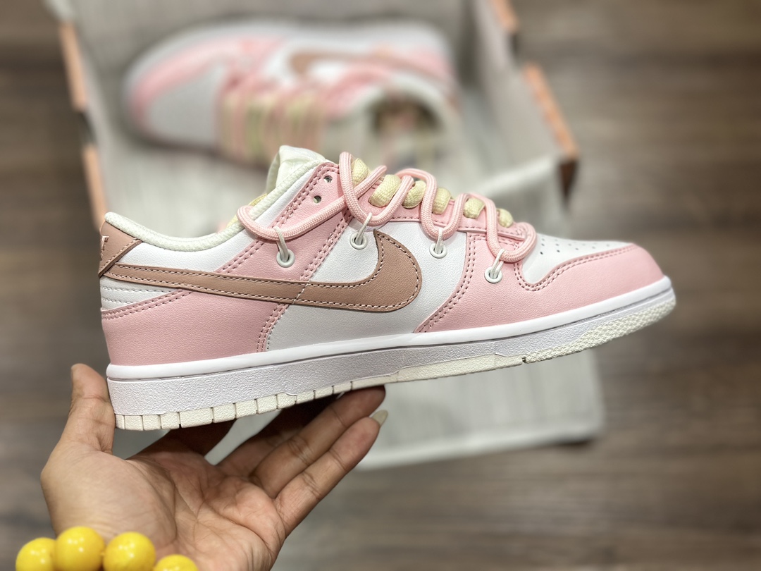 260 NIKE SB Dunk Low 绑带 白粉低帮 休闲运动鞋 DH9765-100