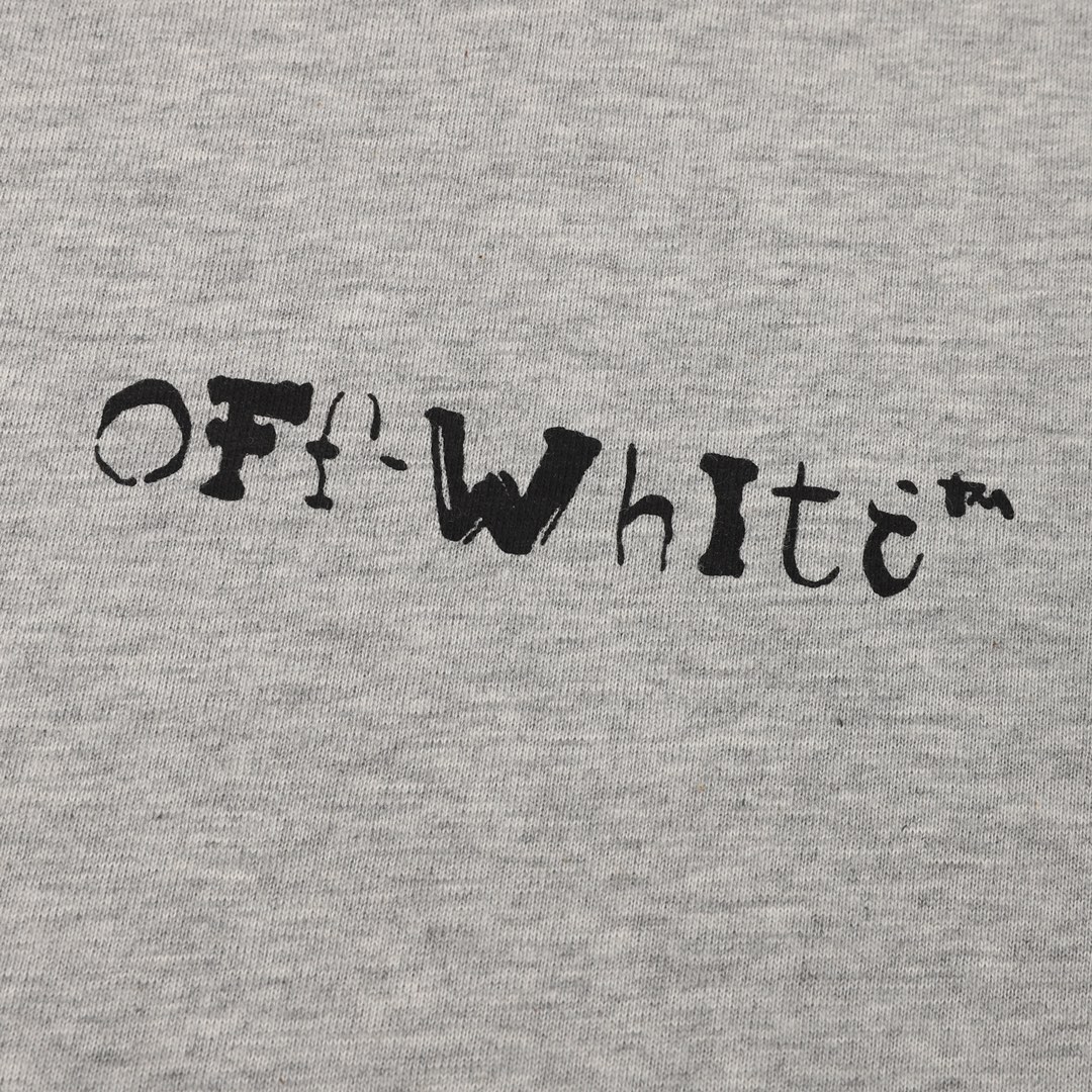 170 OFF-WHITE 墨笔涂鸦人头像短袖T恤 宽松休闲的街头版型