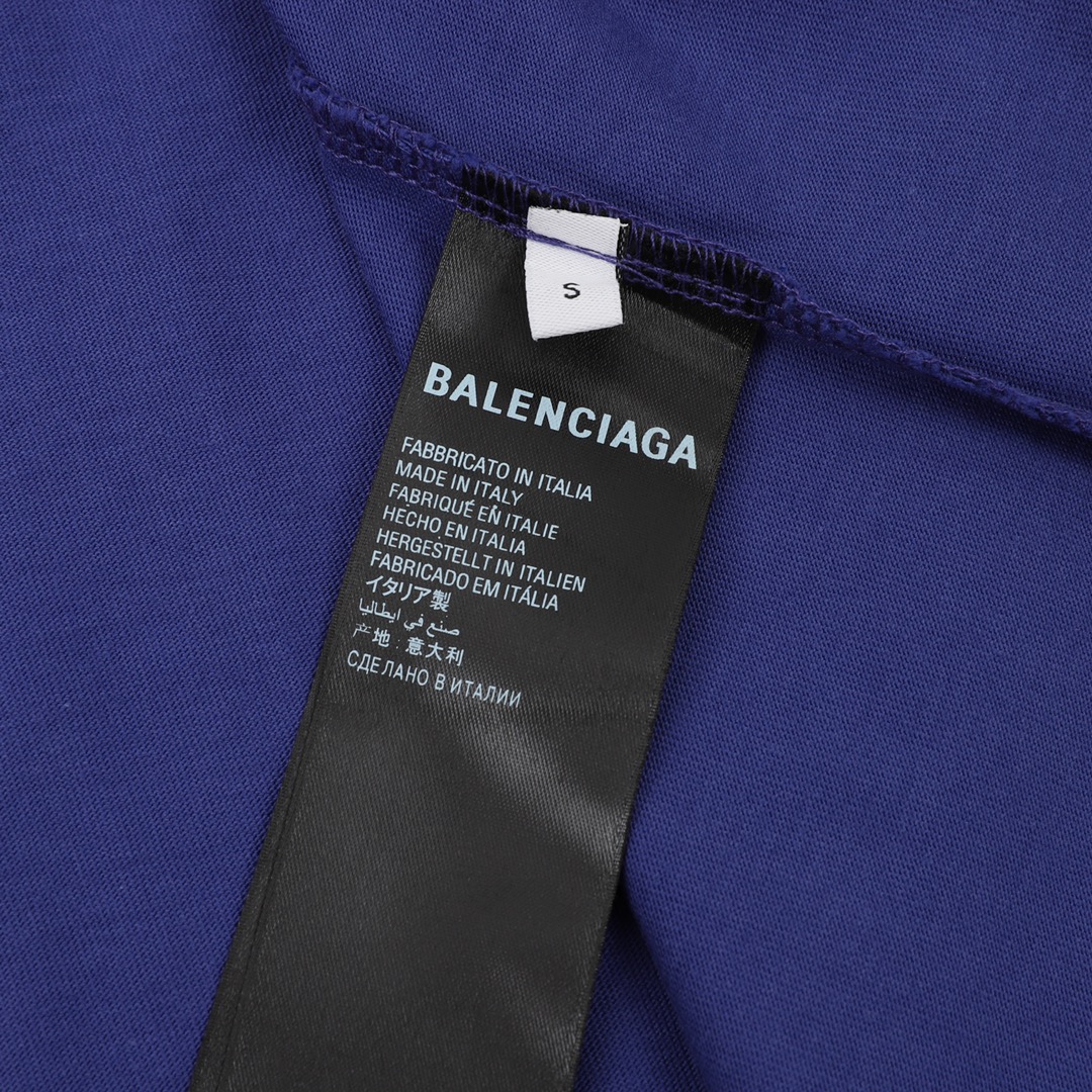 160 Balenciaga/巴黎世家 蓝可乐印花圆领短袖