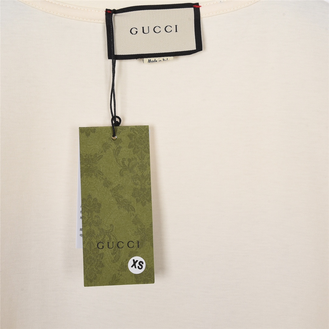 上新170 GUCCI 古驰23SS夏季新款三角双g字母印花短袖 数码直喷