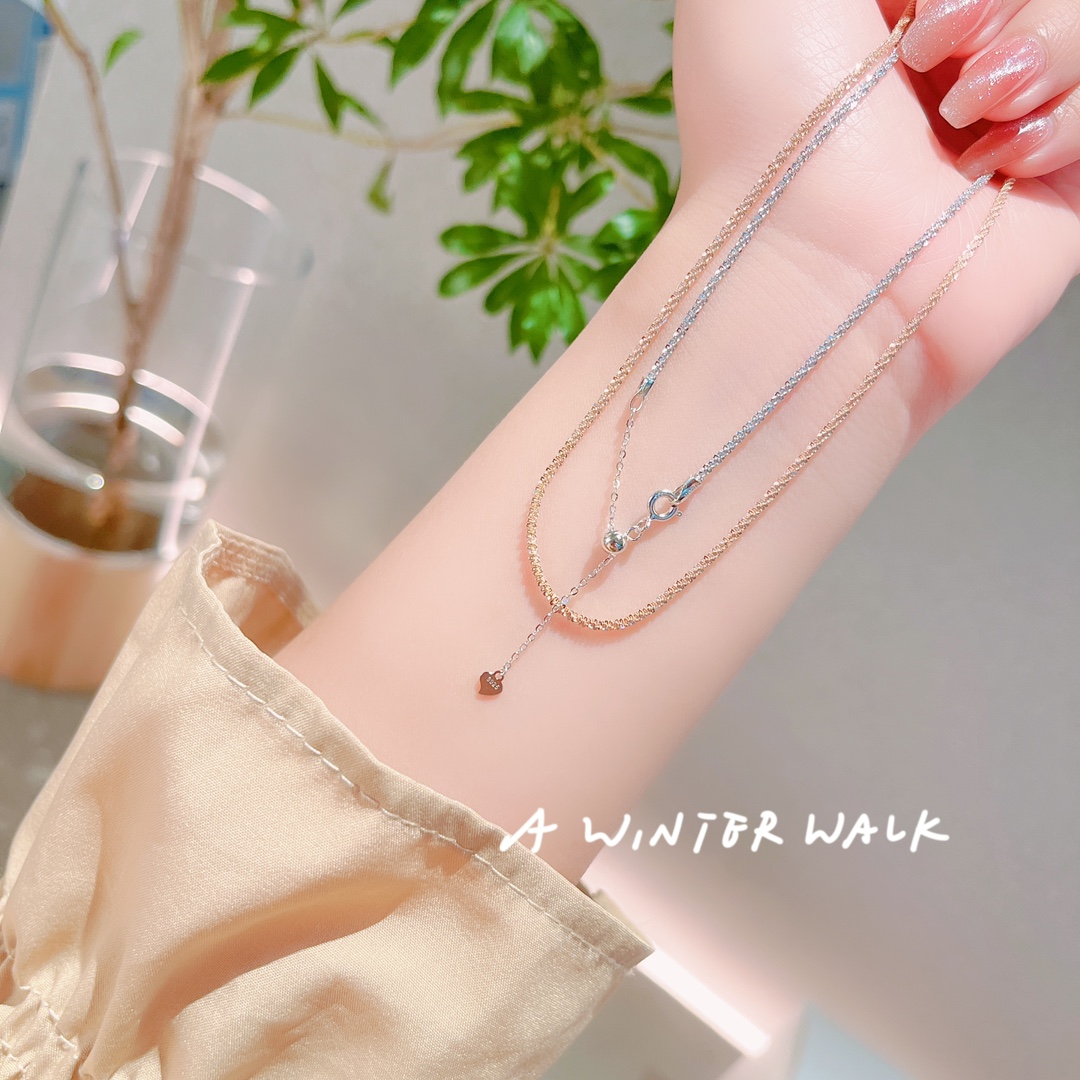 Feinsilber Kette Vintage Büro Gold