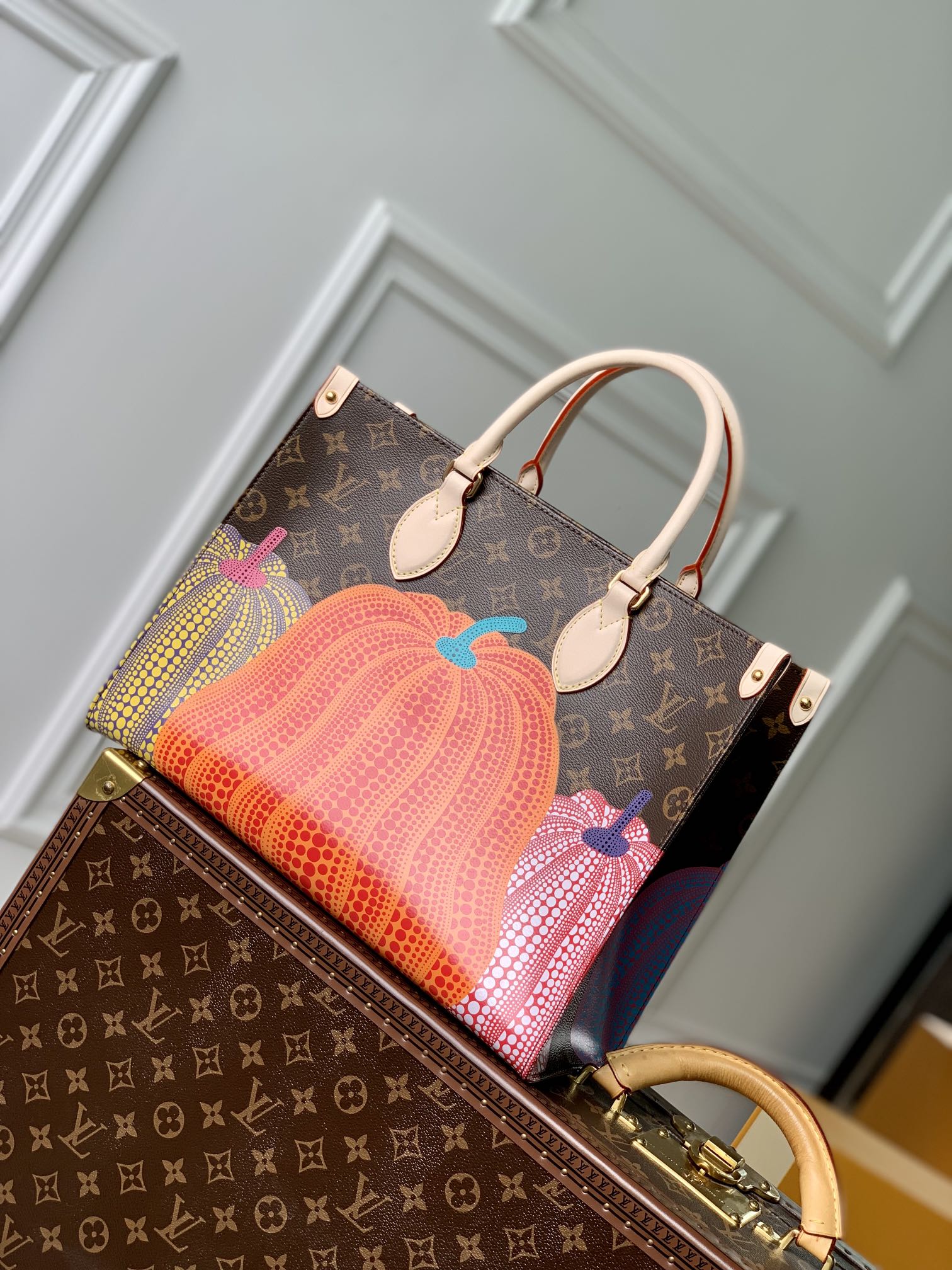 Louis Vuitton LV Onthego Bags Handbags Yellow Embroidery Mini M46466