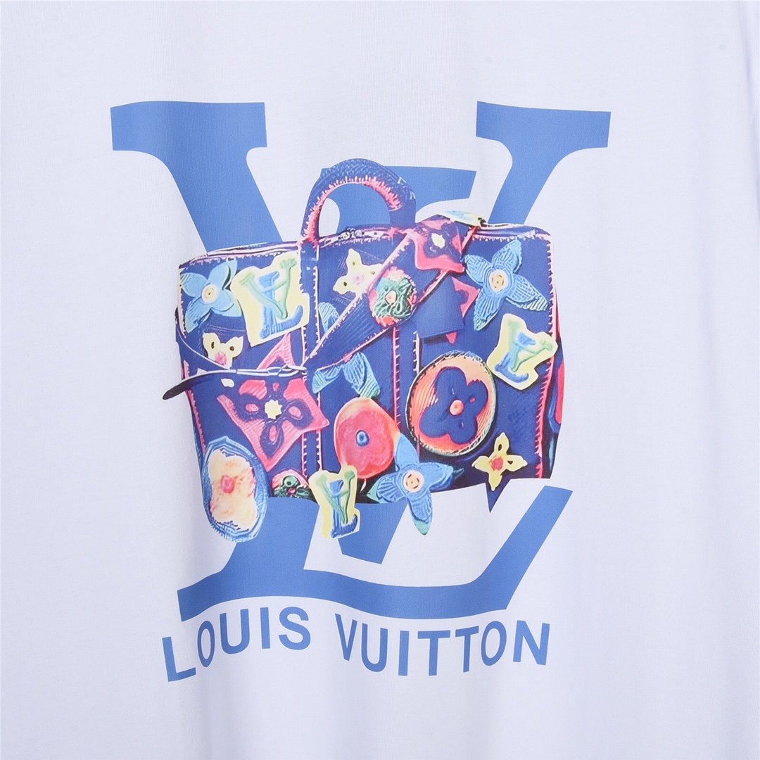 上新170 Louis Vuitton路易威登23Fw 秀场限定包包图案印花短袖