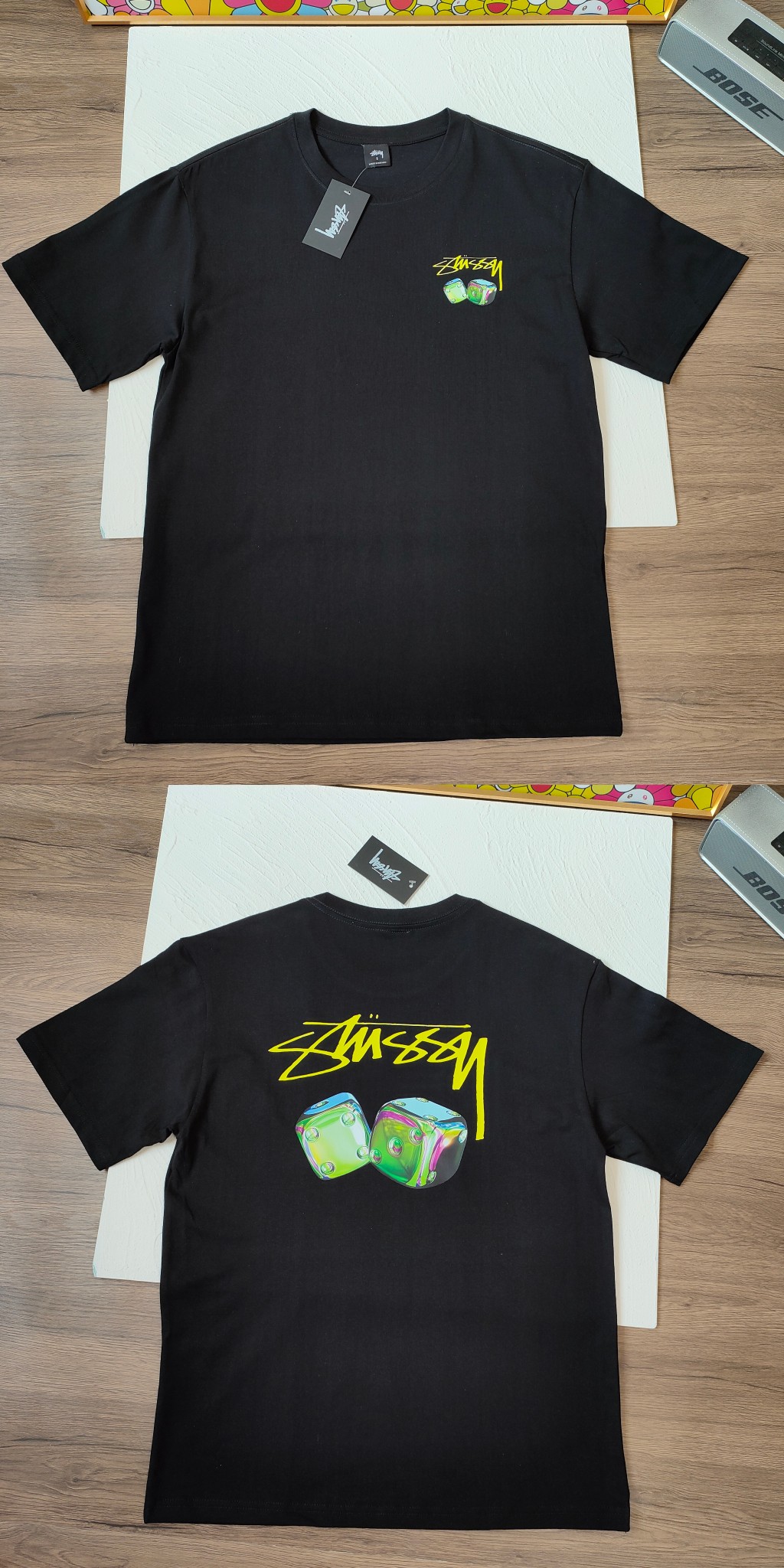 Stussy United Rainbow Dice Round-T-shirt: Fashionable Gender-Equal Clothing with Unique Features - 图片 3