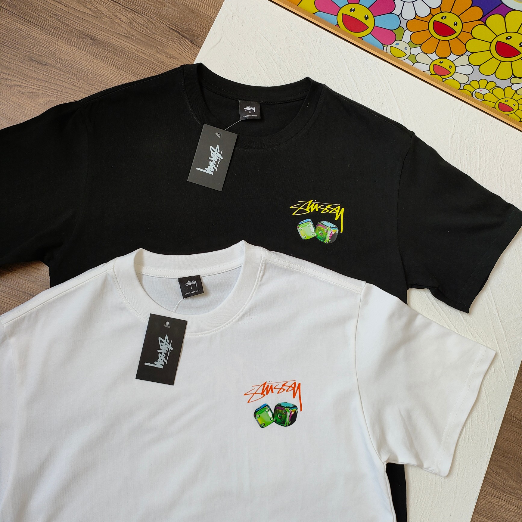 Stussy United Rainbow Dice Round-T-shirt: Fashionable Gender-Equal Clothing with Unique Features - 图片 5