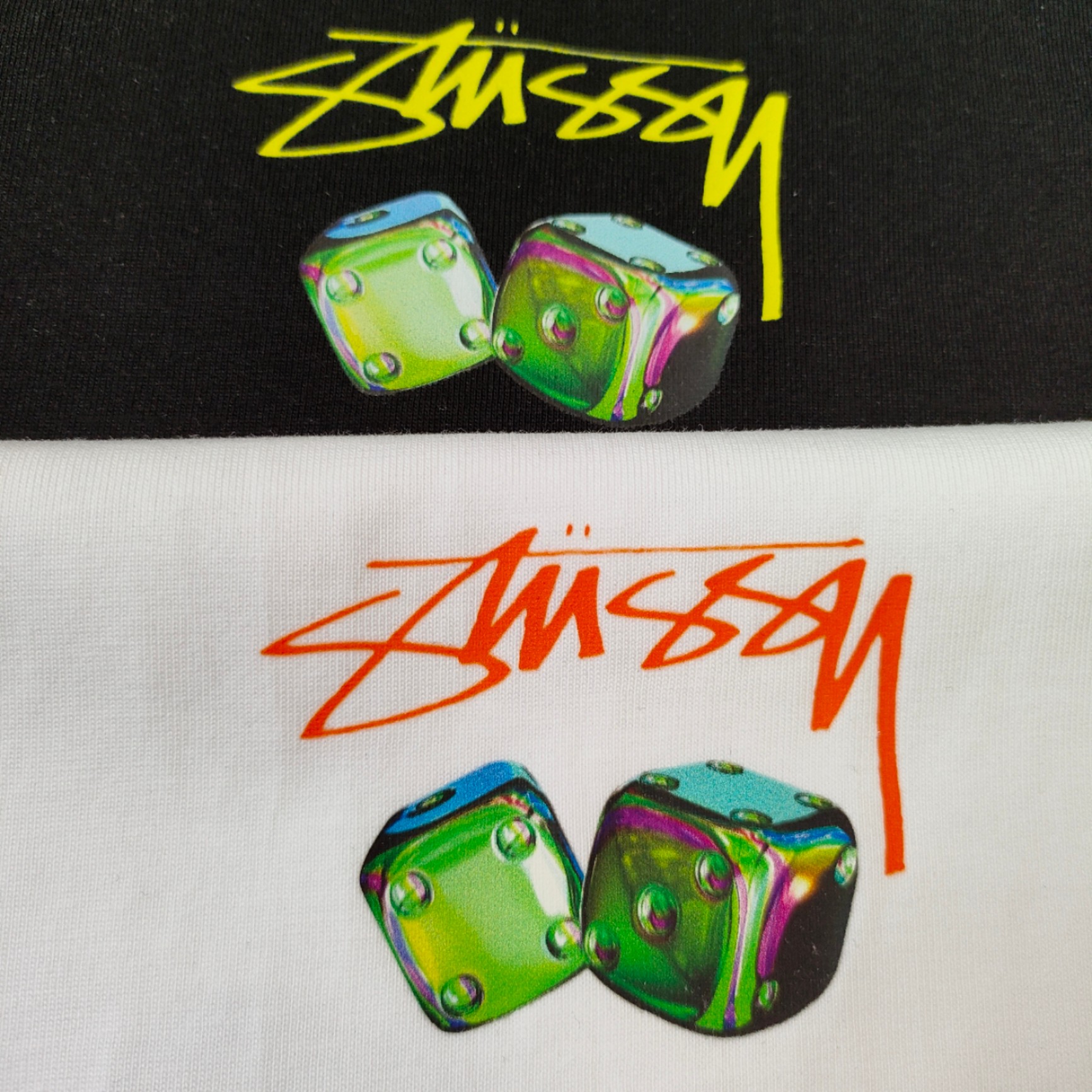 Stussy United Rainbow Dice Round-T-shirt: Fashionable Gender-Equal Clothing with Unique Features - 图片 7