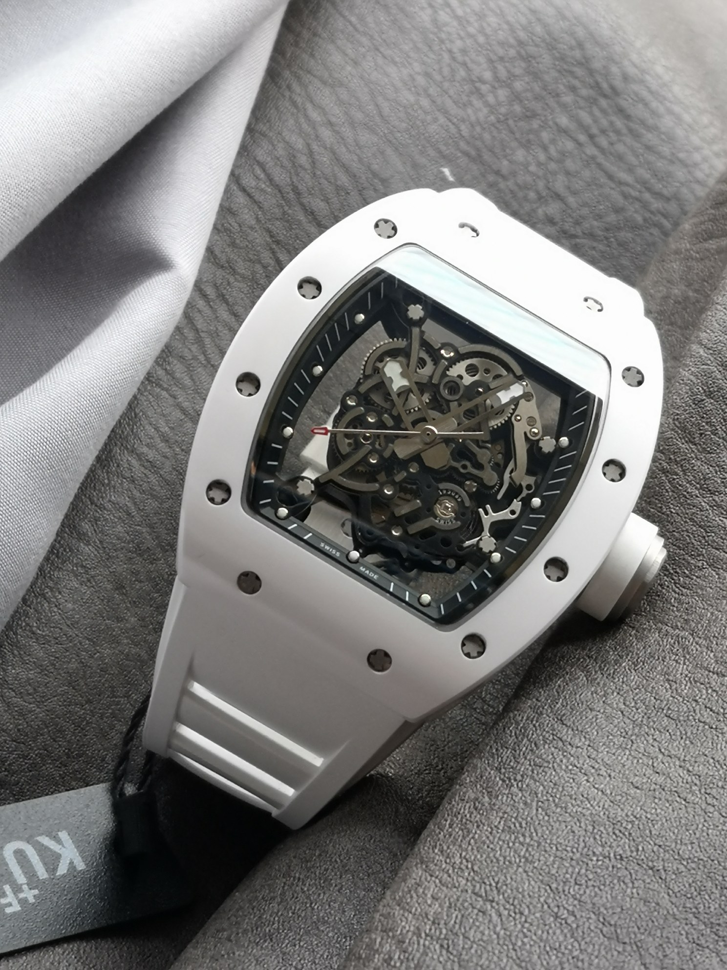 NO:142801,KU  [KV-V5 version] Excellent craftsmanship·Perfect RM white pottery RM black pottery KU ...New standard {Exclusively, both positive and negative literal use of white shock absorbers}Using white gemstones as shock absorbers is the source version of Richard Miller only has unique and iconic features. As the saying goes, the people say 