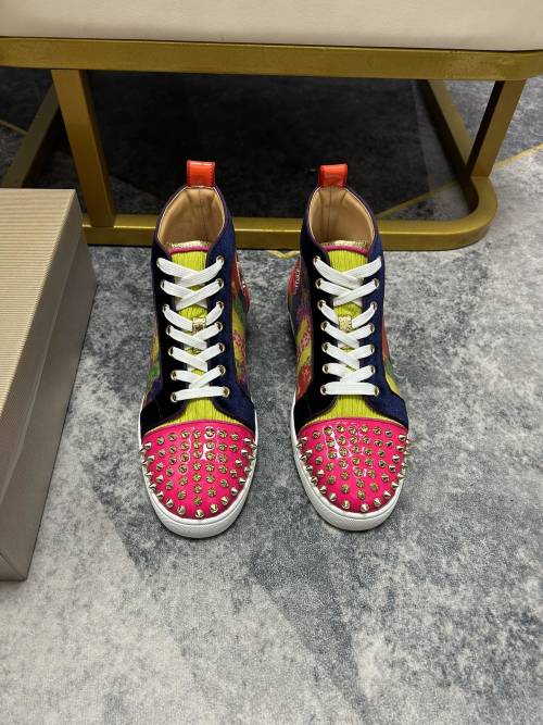 Christian Louboutin Casual Sneakers Red Bottoms – High-Top Leather Shoes 1 Christian Louboutin Casual Sneakers Red Bottoms – High-Top Leather Shoes